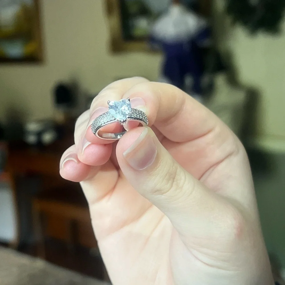 🩵 925 Silver Heart Sapphire Ring Last One Left⚡️